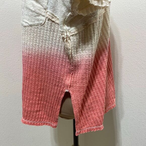 Free People We The Free Sundial Tee Beige And Orange Dip Dye Oversized Top Sz Sm - Picture 5 of 8